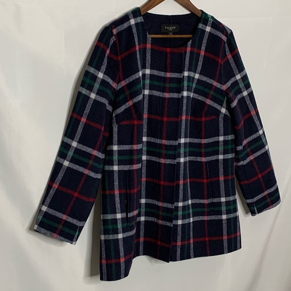 Talbots Double Face Plaid Topper - Picture 7 of 15